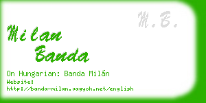 milan banda business card
