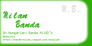 milan banda business card